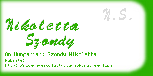 nikoletta szondy business card
